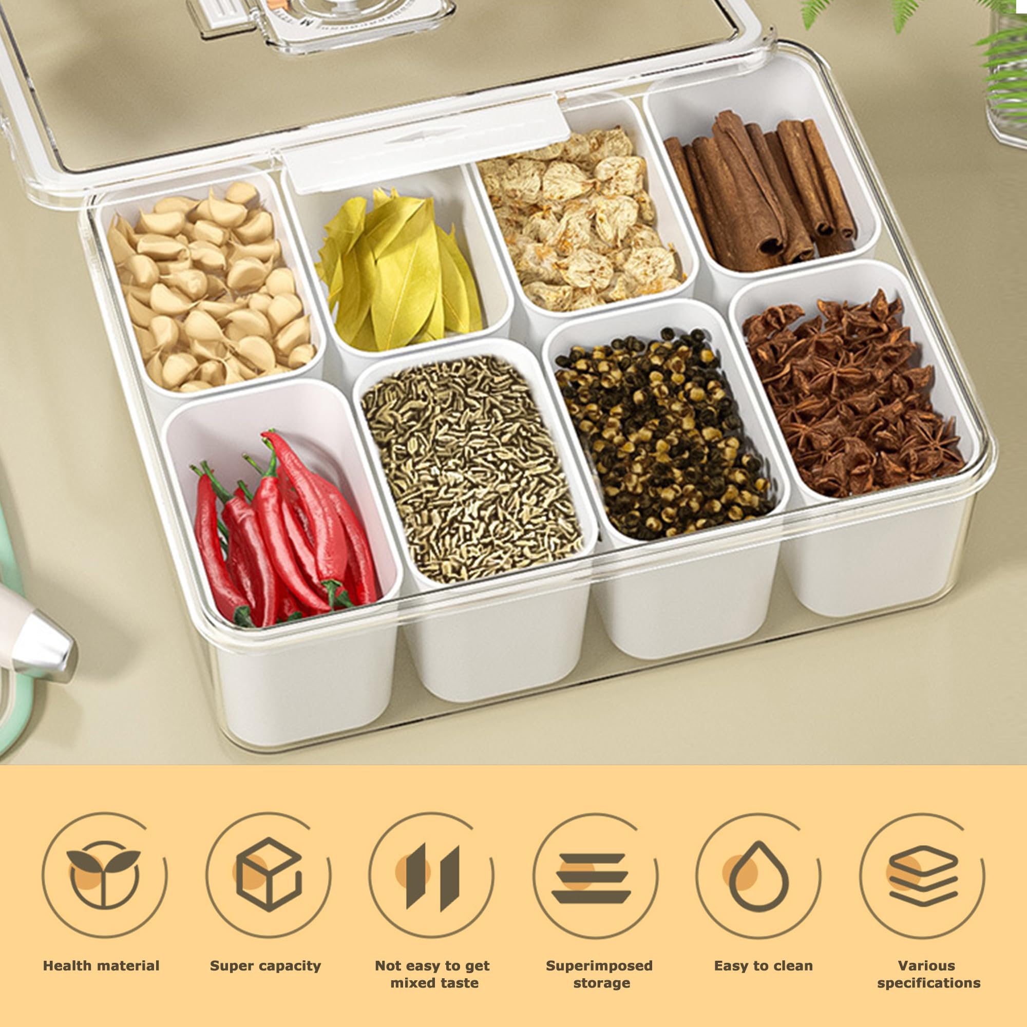 Vassoio Portasnack Con Coperchio Ermetico E Scomparti – 28x21x6,5 Cm – Per Caramelle, Frutta Secca, Spezie, Picnic E Viaggi - 2