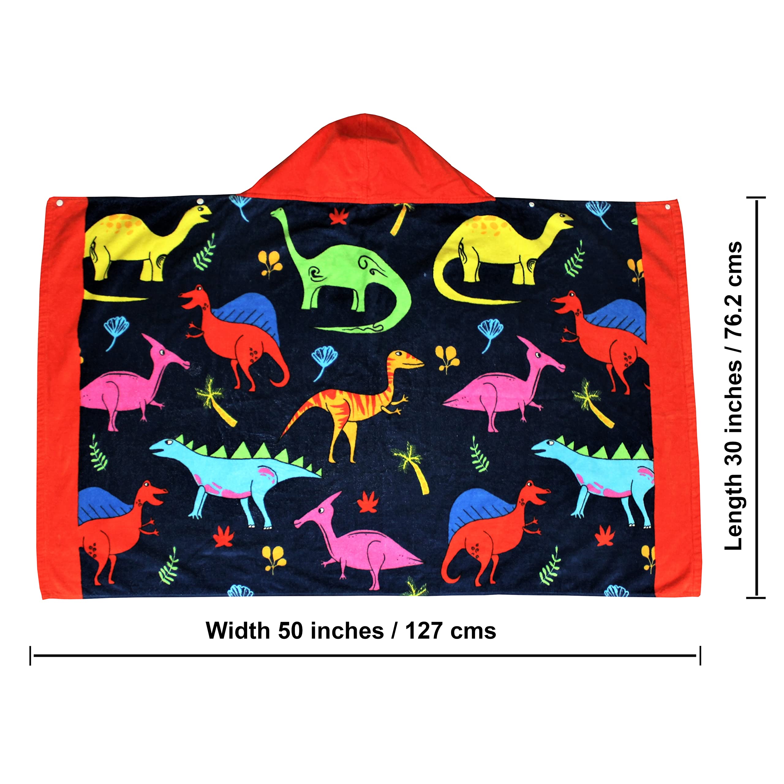 Toalla de playa con capucha para niños, diseño de dinosaurio, tamaño grande de 50 x 30 pulgadas, algodón suave absorbente con capucha para niños, niñas, envoltura/albornoz para
