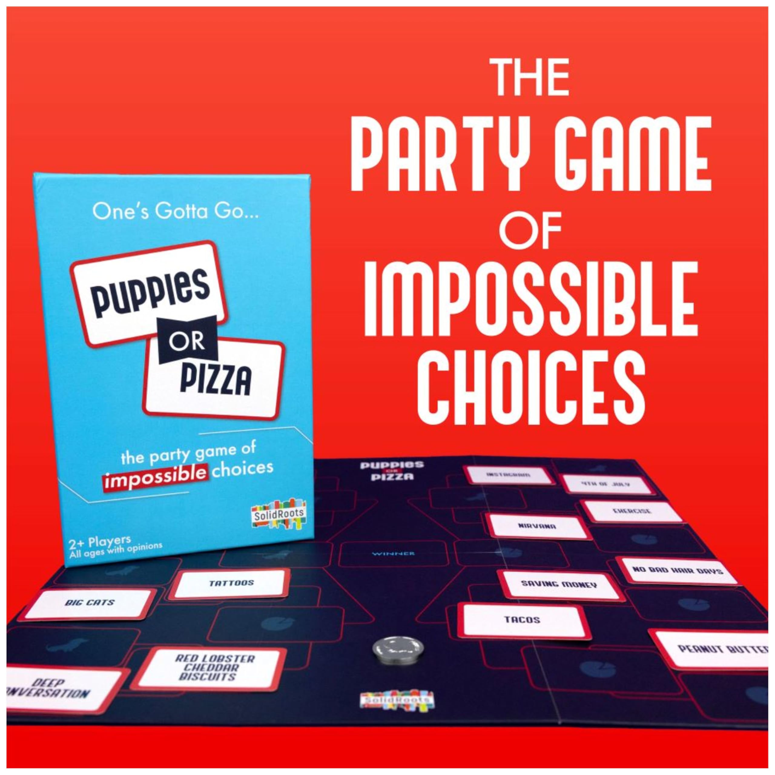 Welpen oder Pizza? das Kartenspiel der unmöglichen Entscheidungen | Familienspiele, Erwachsenenspiele, Reisespiele, Campingspiele | Partyspiele für Erwachsene & Kinder ab 8 Jahren