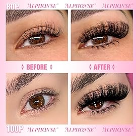 ALPHONSE Fluffier Lash Clusters with Bottom Lashes 12-20MM Cluster Eyelash Extensions Thick Volume Individual Lashes 320pcs DIY Lash Extension Clusters for Beginners (80D+100D)
