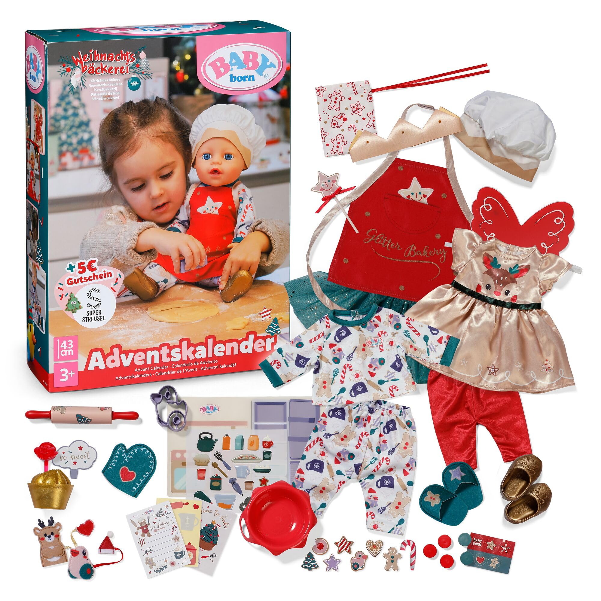 BABY born Adventskalender mit 24 Überraschungen für 43 cm Puppen