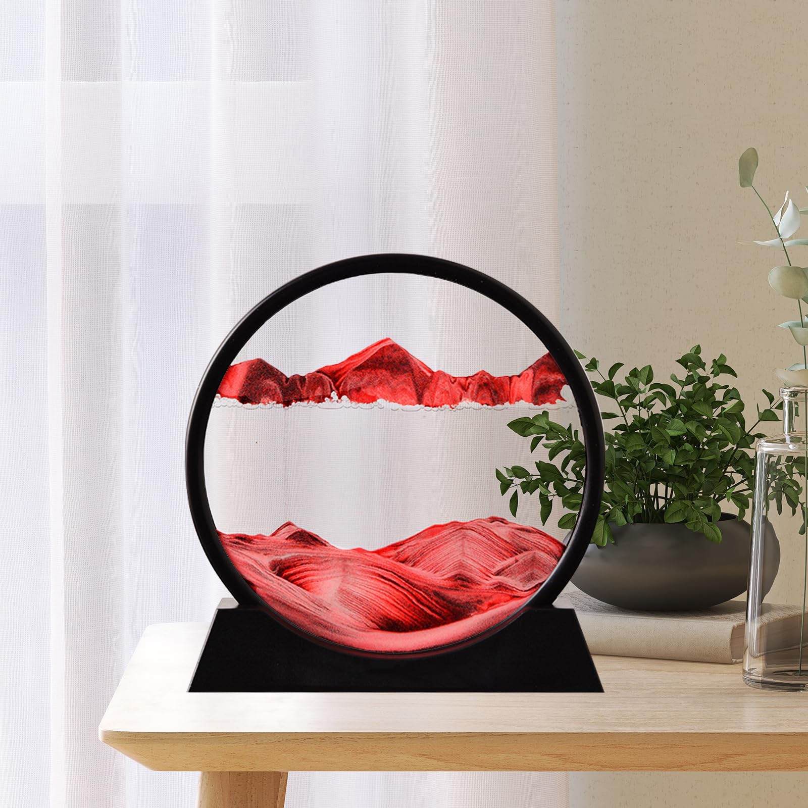 WPUXOY Sand Pictures for Rotating, 3D Sandscape, 7 Inch Flowing Hourglass, Dynamic Sand Art Picture, Flowing Sand Painting, Sand Picture, Floating Sand Art for Home and Office Desktop Decorations