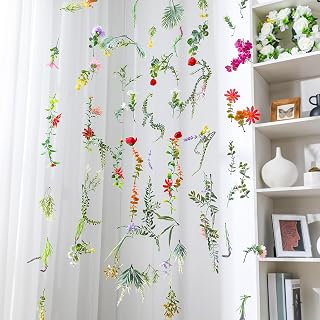 XunYee 6 Pcs 35.4 ft Flower Garlands Hanging Wildflower Backdrop Decoration Artificial Floral Garlands Fake Flower Vines Faux Silk Wildflower Decor for Halloween Fall Wedding Garden Wall Arch(Spring)