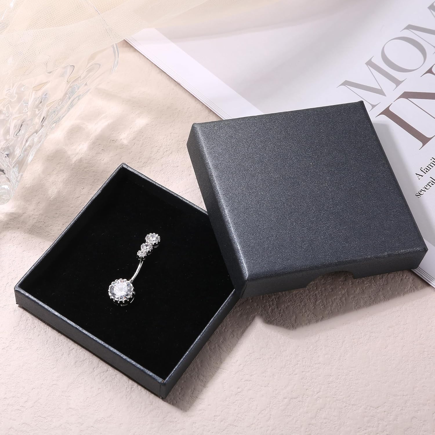 14G Sterling Silver Belly Button Rings For Women Round Heart Cubic Zirconia Belly Rings Clear CZ Navel Rings Piercing - Image 5