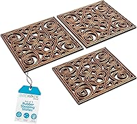 BirdRock Home Copper Rubber Stepping Stones - 3-Pack 12x12 Decorative Garden Pathway Pavers for Lawn, Patio & Yard