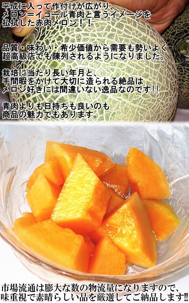 Amazon.co.jp: 赤肉メロン 約4～5kg 3～6玉 茨城県・熊本県産中心 贈答