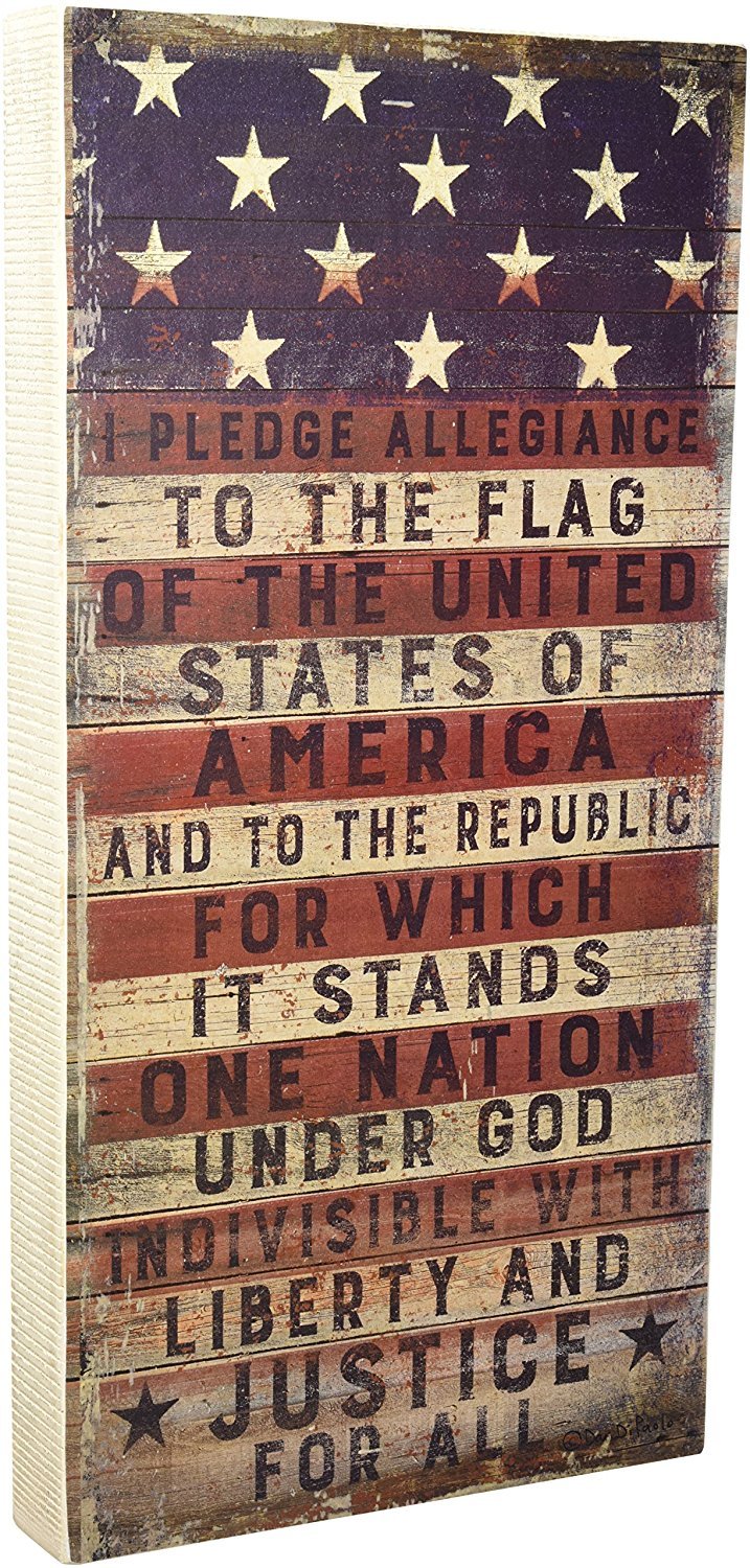 31558 Rustic Patriotic Box Sign, 9 x 18-Inches, Pledge to The Flag