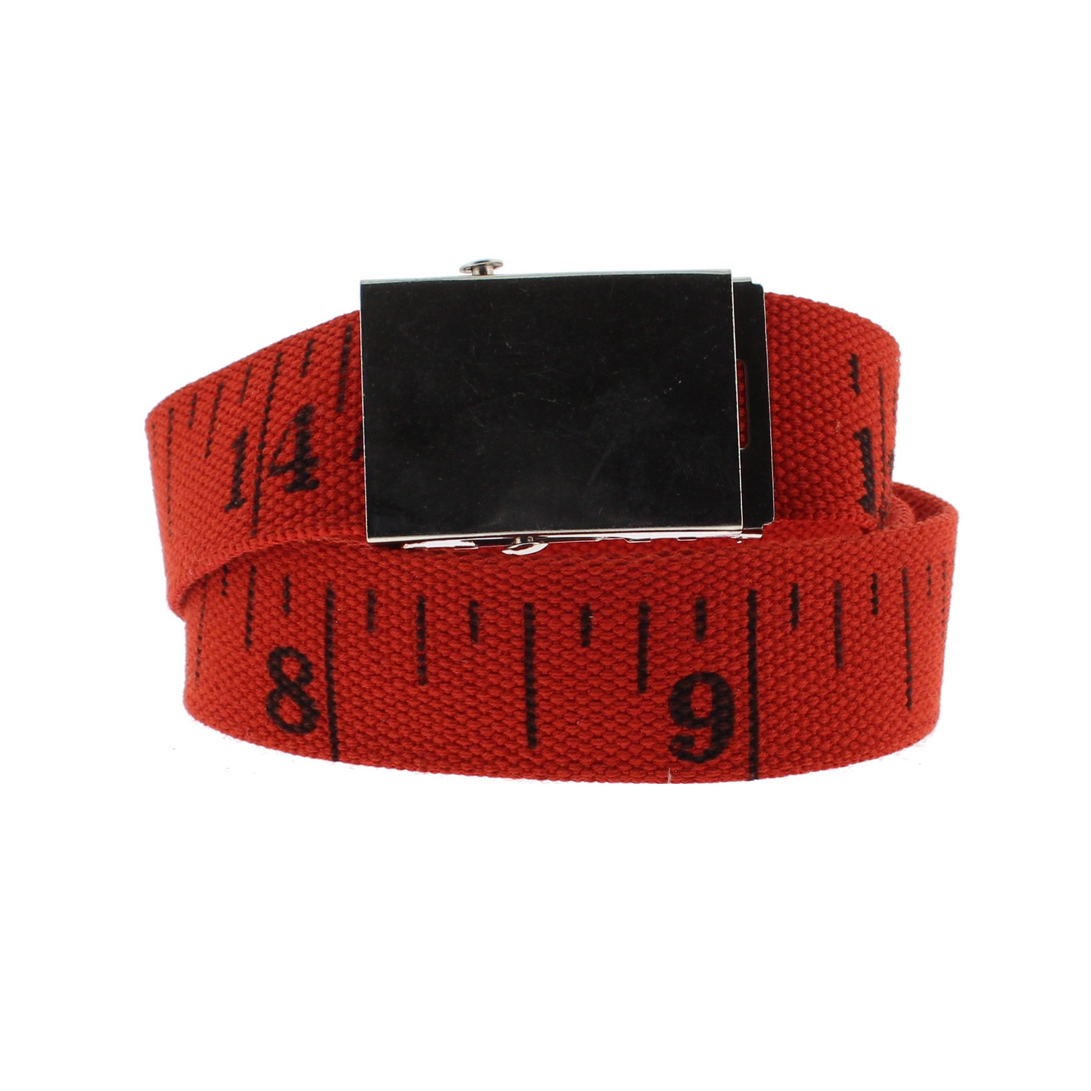Zac's Alter Ego Adjustable Measuring Tape Canvas Webbing Belt with Slider Buckle