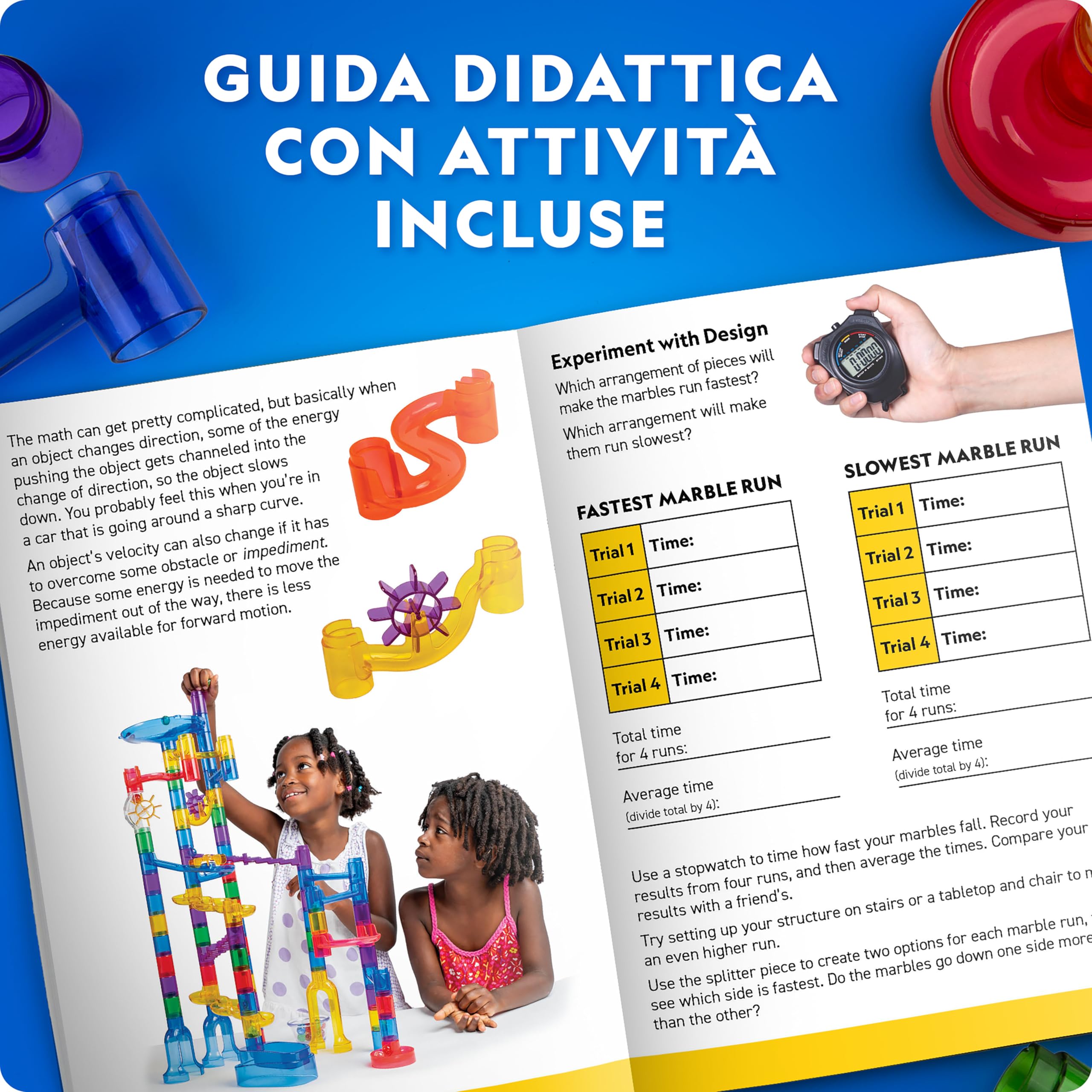 NATIONAL GEOGRAPHIC Percorso di Biglie Fluorescenti – Kit di Costruzione con 15 Biglie in Vetro che si Illuminano al Buio e Sacca, Gioco STEM per Bambini e Bambine
