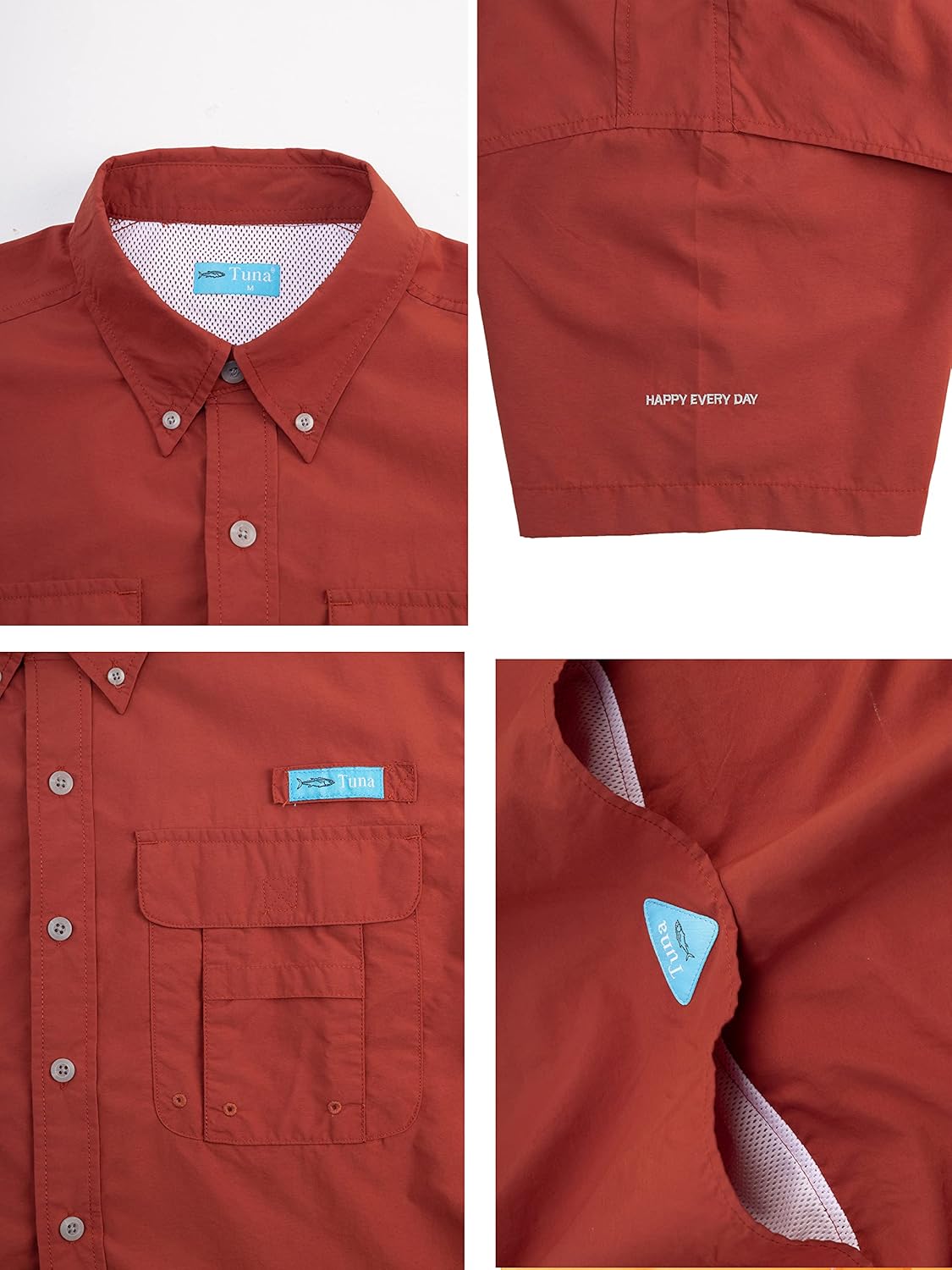 Mens Fishing Shirts Short Sleeve UV UPF 50+ Sun Protection Breathable Waterproof Quick - Dry for Hiking Camping - Image 3