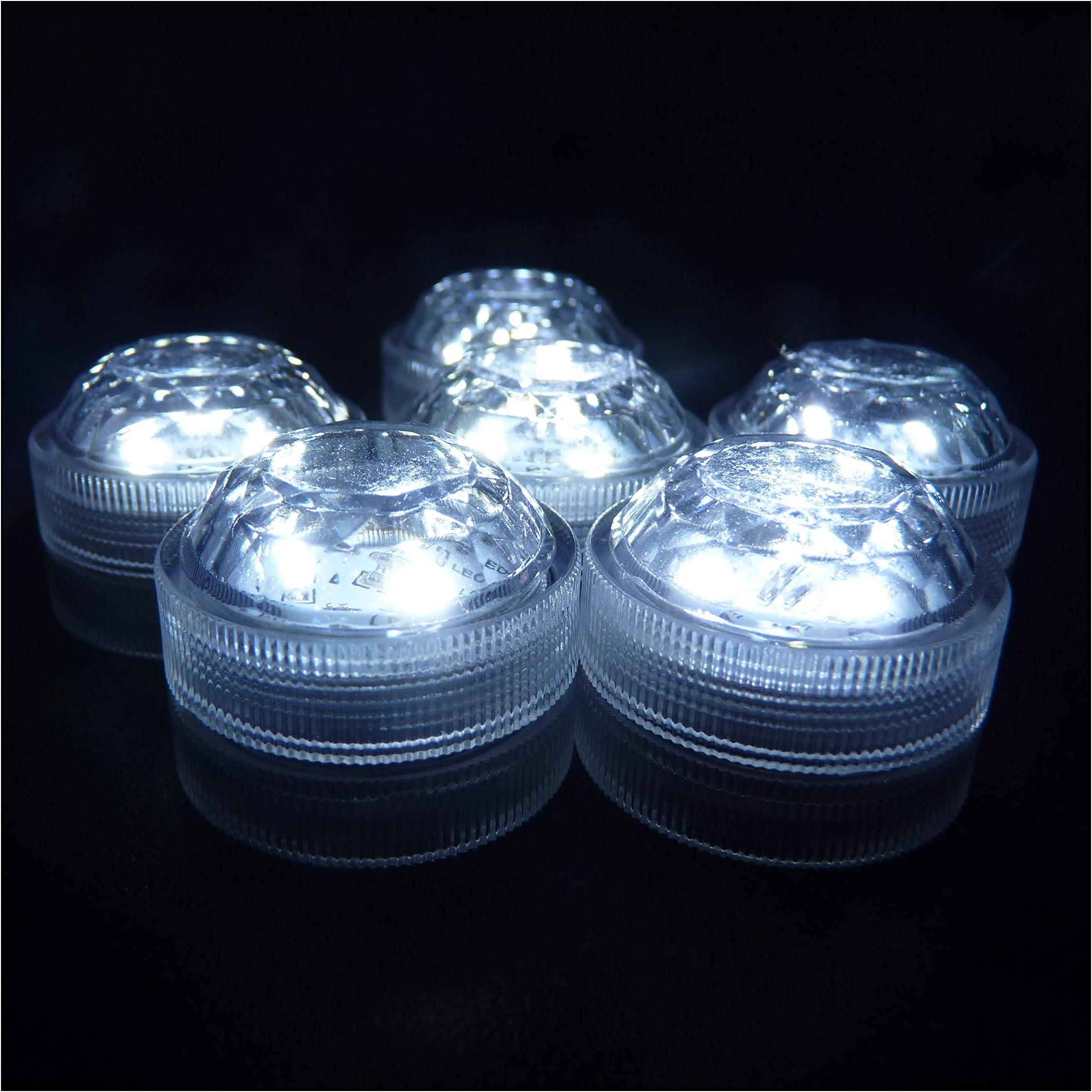 1 x White Submersible Triple LED Waterproof Round Tea Light, Floralyte, Wedding Vase. Super Bright.