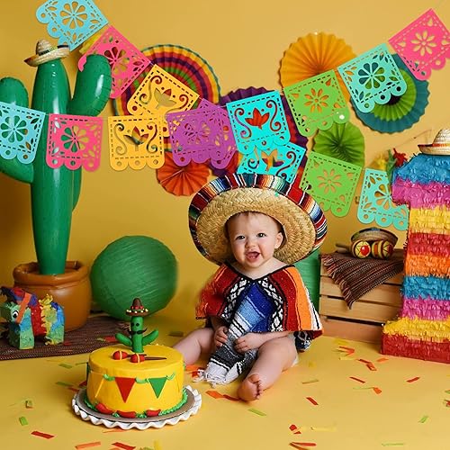 Miniatura 5 de 2 pancartas de decoración de fiesta mexicana, pancarta de fieltro para decoración del Cinco de Mayo, decoración del día de los muertos, pancarta de