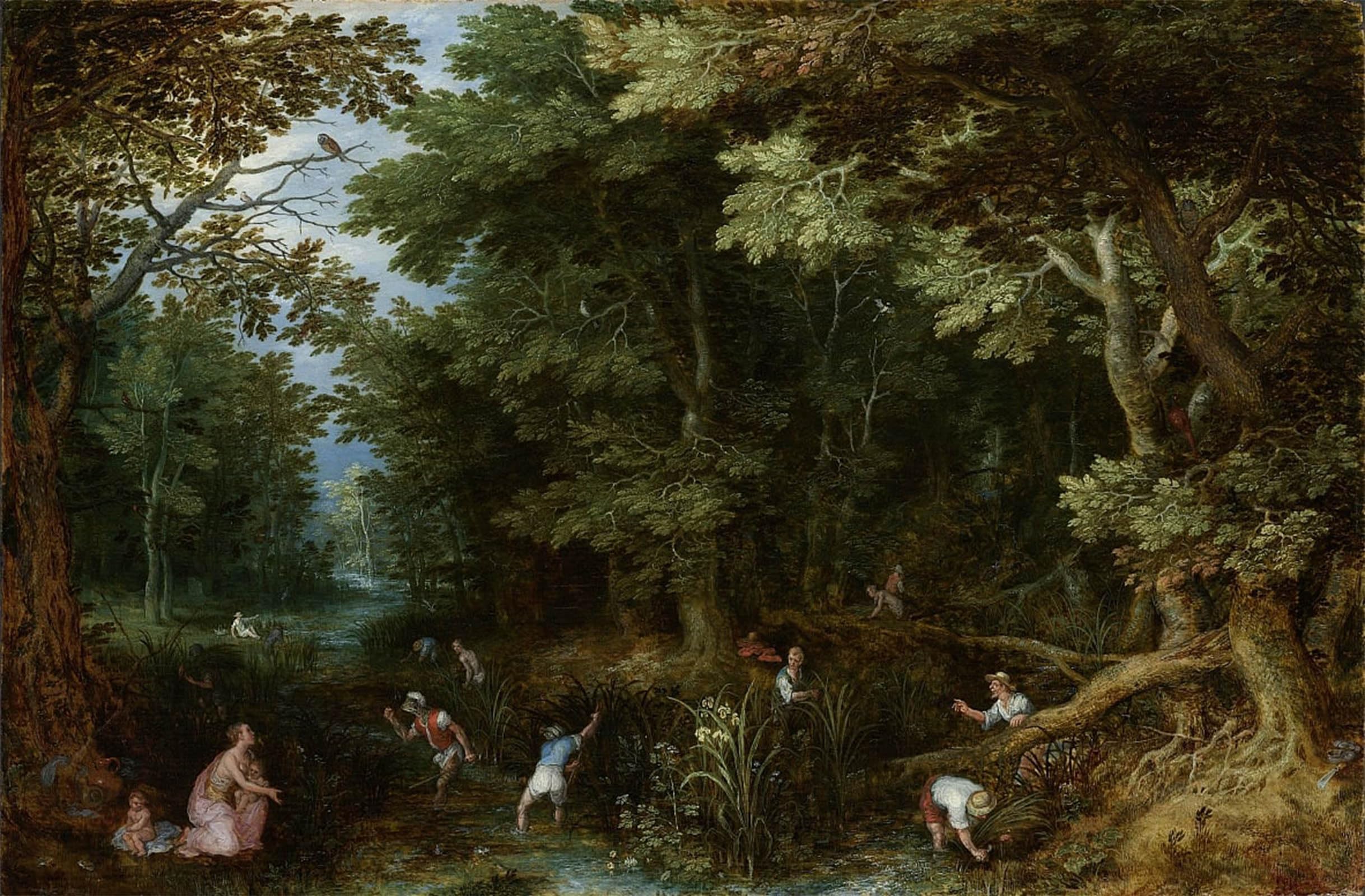 SERENDIPITP Vintage Wall Art Canvas Nordic Poster Canvas Print Picture Latona and the Lycian Farmers by Jan the Elder Brueghel Wall Art Poster for Home Decor 60x90cm