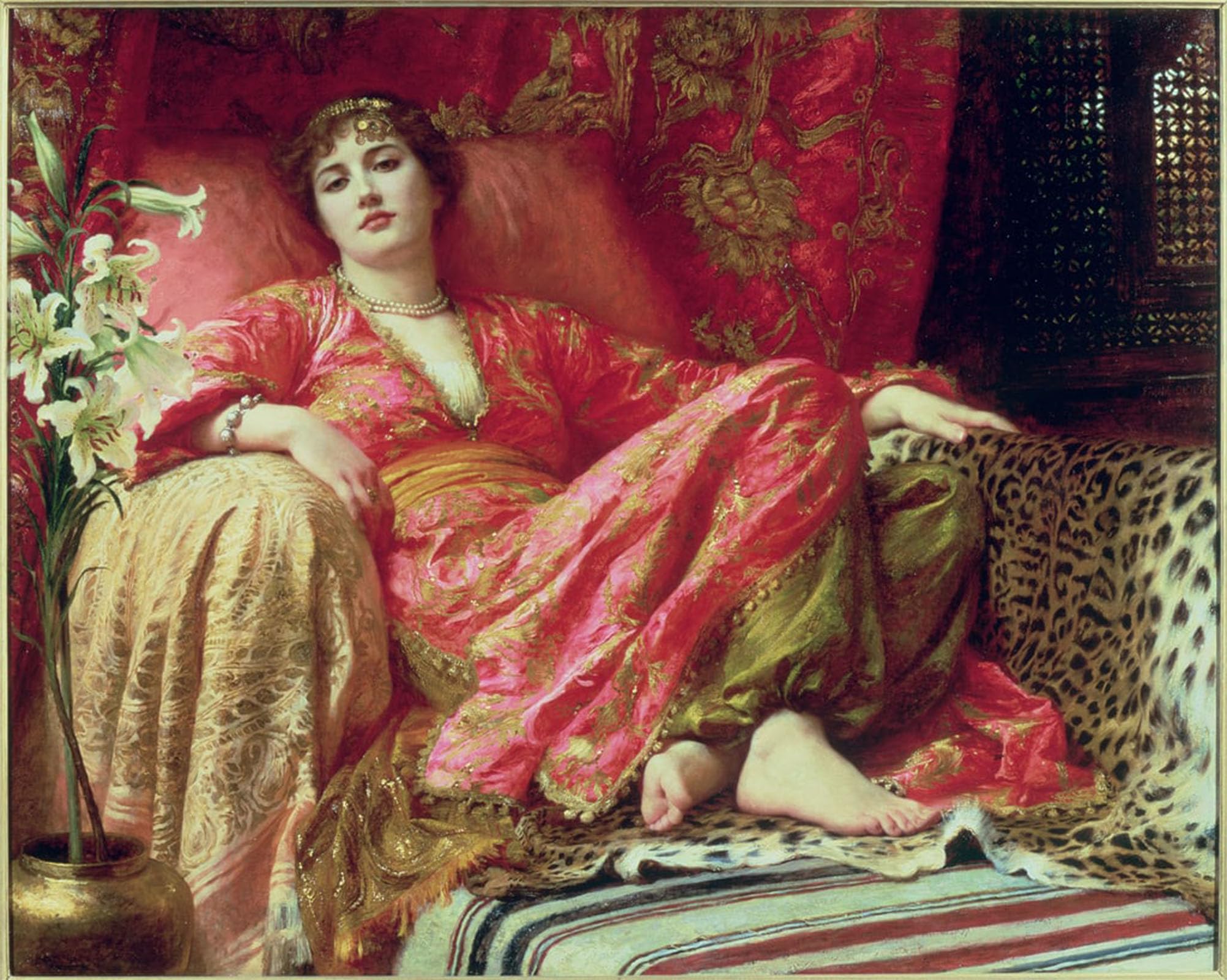 ARTXLXXBN Famous Print Painting Colorful Art Print Leila by Frank Dicksee Canvas Art Decorations for Home Decor 60x90cm
