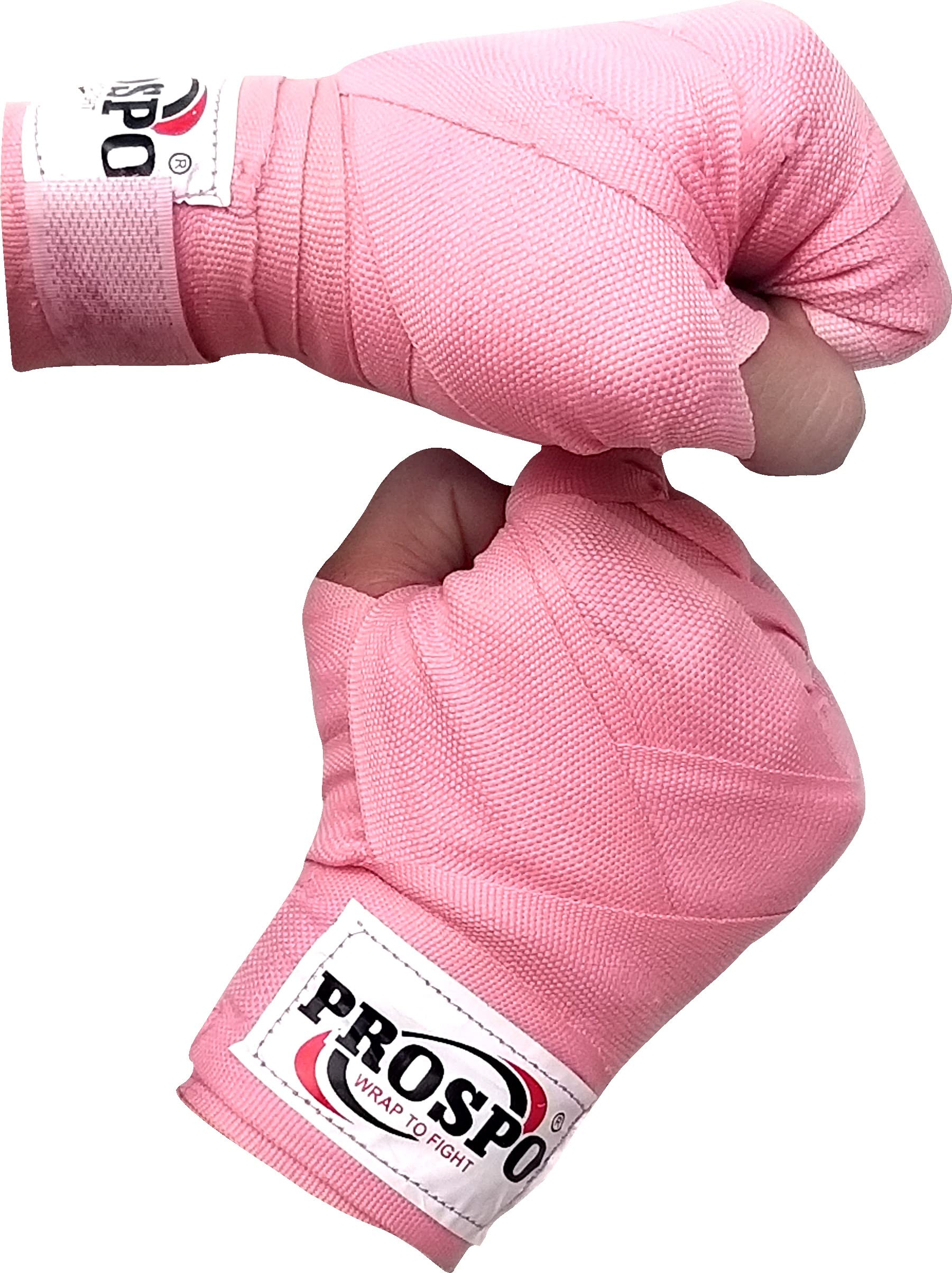 Prospo Mexican Boxing Hand Wraps, Stretch wrap, Hand Wraps, Spandex Bands, Hand Bandage, Protectors - 108 inch Stretch (2.5 Meter, Pink) Pair-image-37