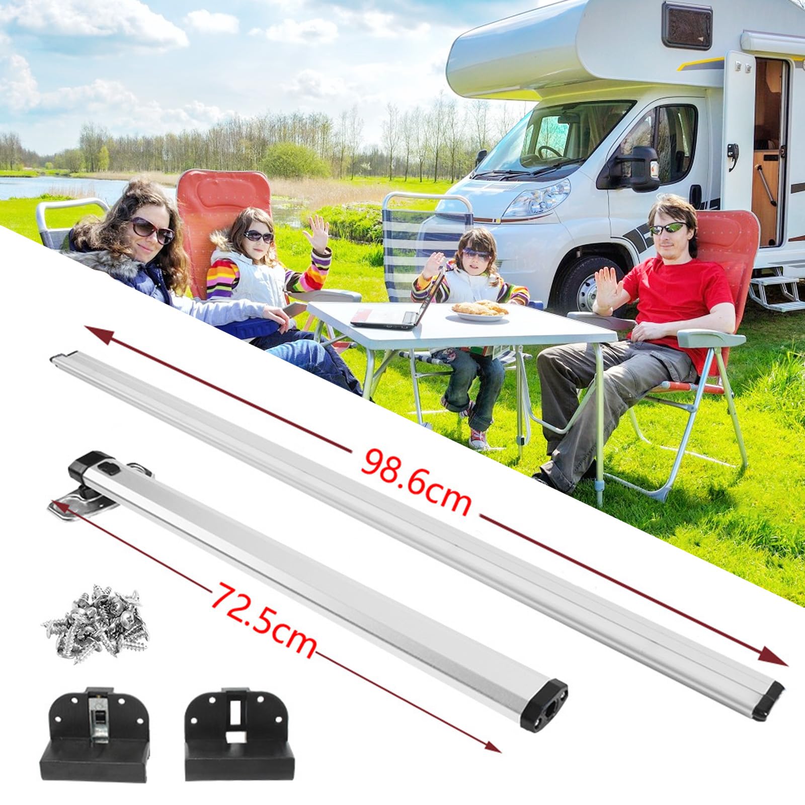 Pied De Table Amovible Et Rail Coulissant pour Yacht De Camping Car, Pieds Pliants De 73 Cm/28 Pouces, Rails De Guidage De 100 Cm/38 Pouces, Support De Base De Table De Camping Car