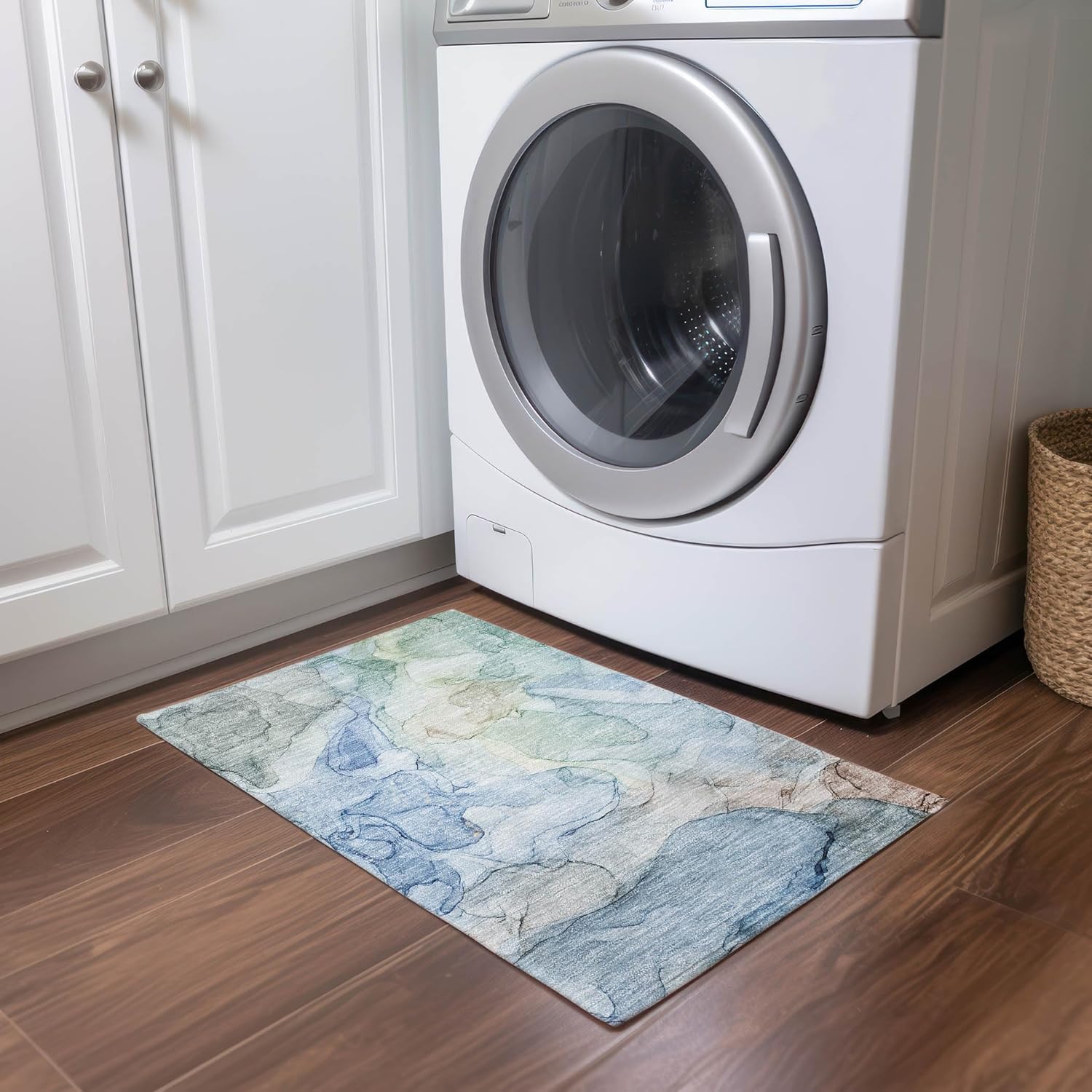 Addison Rugs Chantille ACN512 Blue 1'8" x 2'6 Indoor Outdoor Area Rug, Stain Resistant, Machine Washable, Non Shedding, Bedroom, Living Room, Dining Room, Kitchen Rug
