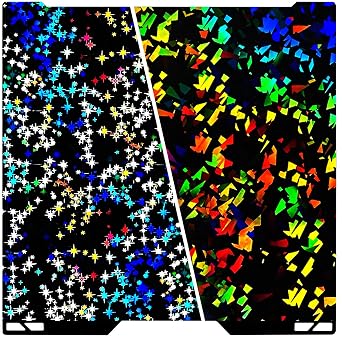 Smooth H2D H2S Build Plate for Bambu Lab 355x346mm, Rainbow Confetti+Stars PEF Spring Steel Sheet Bed Plate for Bambu Labs H2D H2S 3D Printer Platform