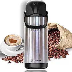 Garrafa Térmica Termolar Lúmina Inox 1L com Ampola Aço Conserva Quente e Frio Alta Durabilidade Ideal para Café Água Chá Chimarrão Viagens Escritório Bico Antivazamento Bomba Pressão Termica Pump