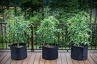 Vista 8 de Gardzen Paquete de 10 bolsas de cultivo de 1 galón, macetas de tela de aireación con asas, macetas de tela resistentes para plantas