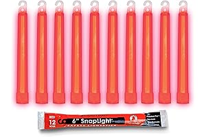 9-08002 SnapLight Red ChemLights: 6-Inch Industrial Grade, Ultra Bright Glow Sticks with...
