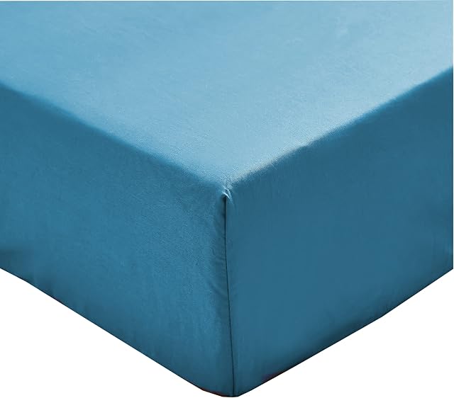 MOHAP 16 inch (40cm) Extra Deep King Size Fitted Sheet Only Bedsheet No Pillowcases Non-Iron Brushed Microfiber Breathable (Teal)