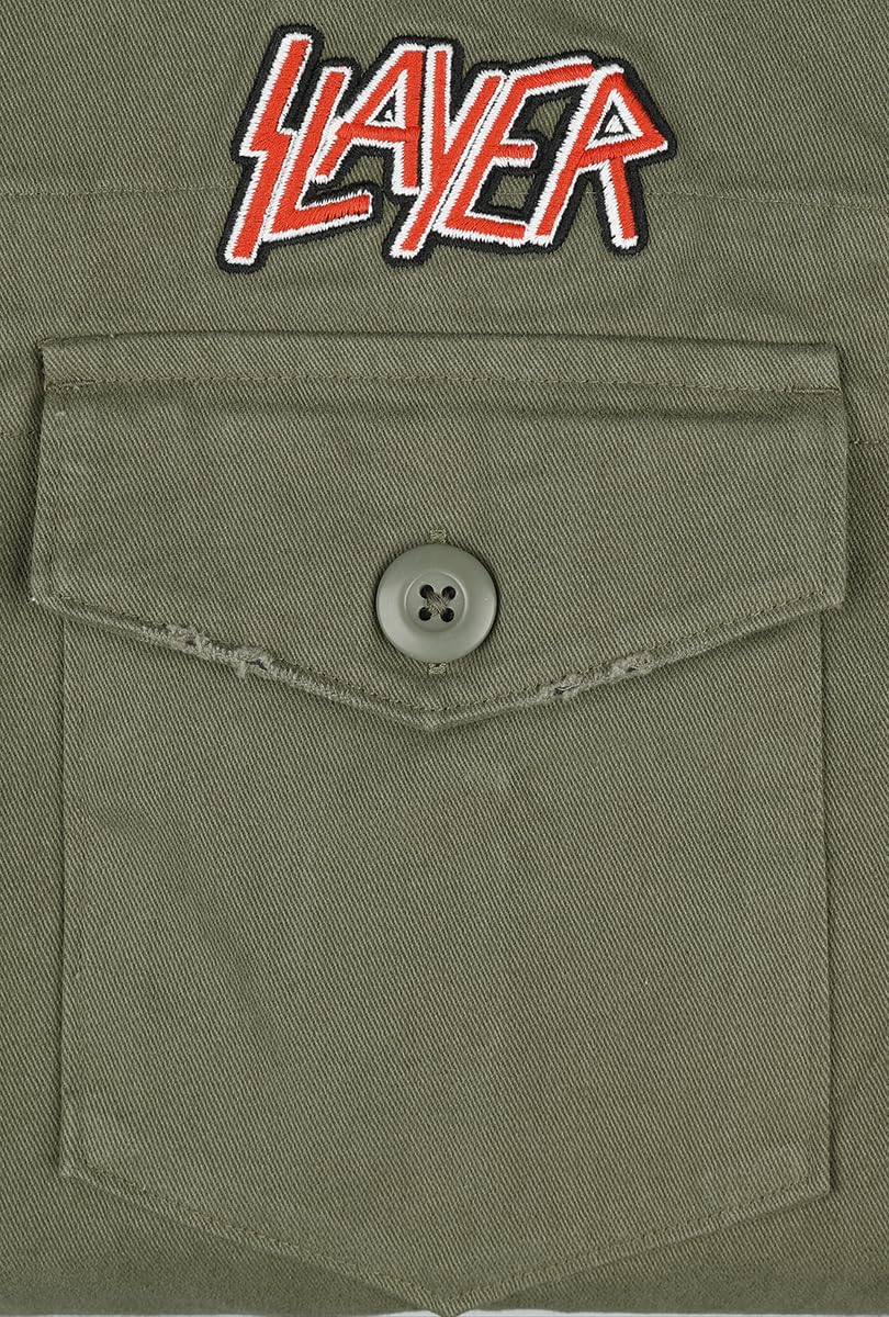 Slayer Amplified Collection Military Shirt - Shacket Männer Langarmhemd Khaki