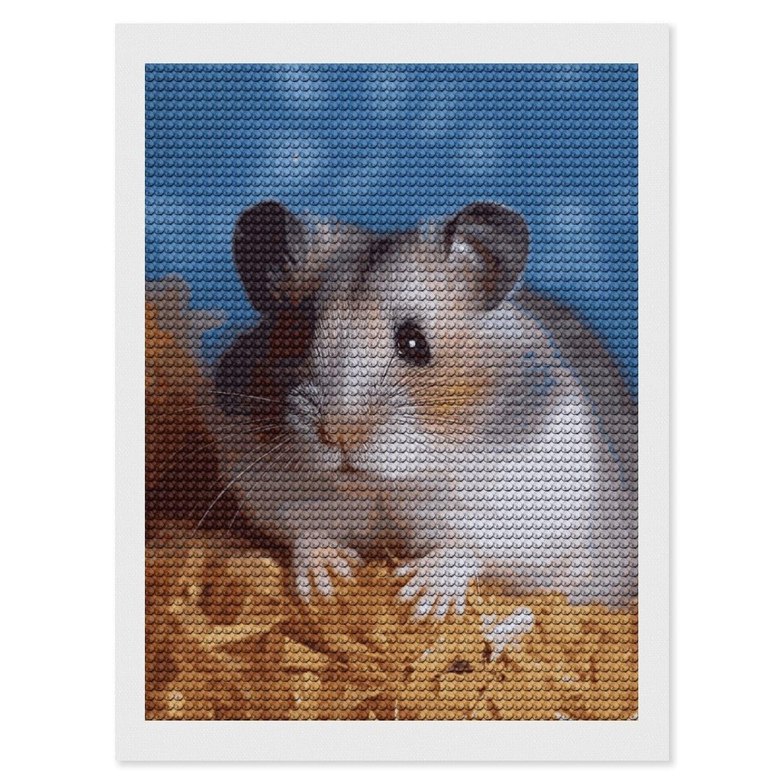 DWVTSLH Hamster Diamond Painting Kits for Adults, Personalized Diamond Photo Art Full Drill, DIY 5D Diamond Art Painting Kits for Beginners, Home Wall Decor 12"x16"