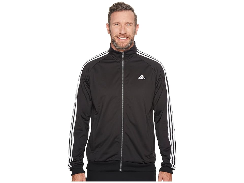 

adidas Big Tall Essentials 3S Tricot Track Jacket (Black/White) Men's Coat