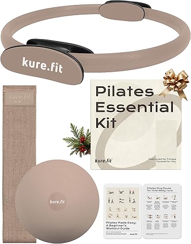 Miniatura 3 de Juego de mancuernas ajustables moradas de 2 a 5 libras y kit de pilates gris pardo