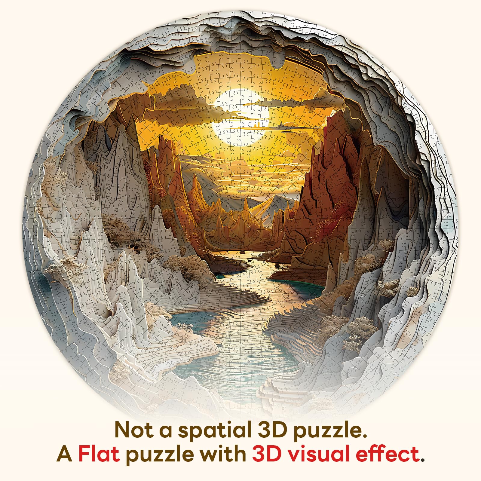 1000 Pieces Jigsaw Puzzle for Adults–3D Sunset Canyon, 26.6 x 26.6in Impossible Difficult Hard Challenging Jigsaw Puzzles, Perfect Christmas Birthday Party Home Decor Gift