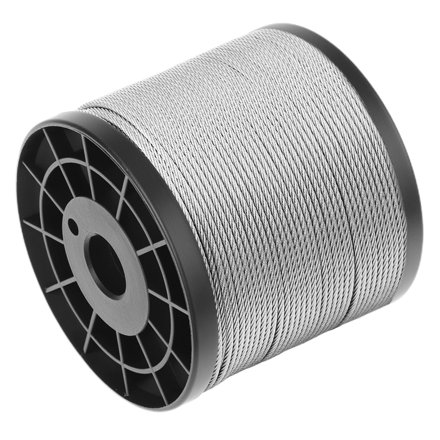 QWORK Cuerda de acero inoxidable 304 2 mm x 100 m 7x7 Capacidad de carga 50 kg