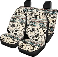 Vista 30 de Fundas de asiento de automóvil con diseño de girasol para SUV, camión, camioneta, caballo azteca, funda de asiento delantero y trasero, accesorios