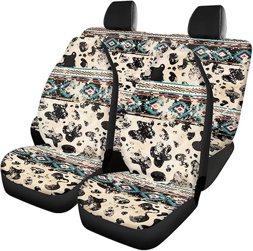 Miniatura 30 de Fundas de asiento de automóvil con diseño de girasol para SUV, camión, camioneta, caballo azteca, funda de asiento delantero y trasero, accesorios
