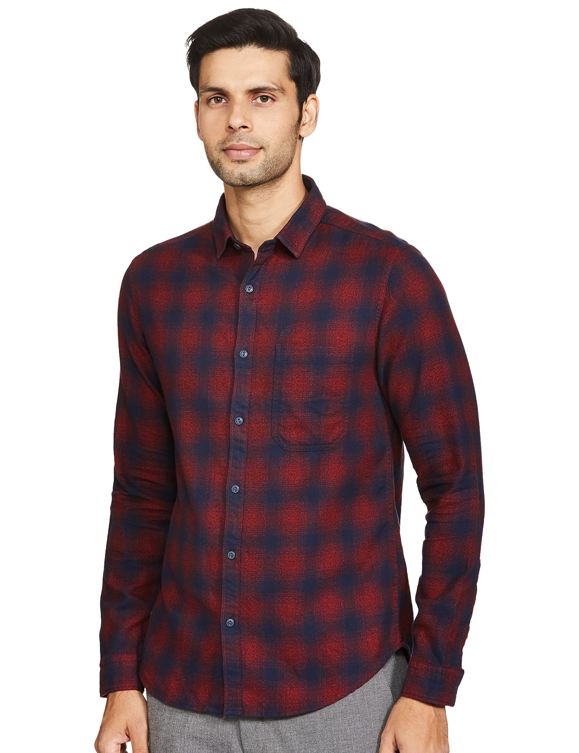 Ed Hardy Men's Printed Slim fit Casual Shirt (EHSH0929_Navy 3XL)