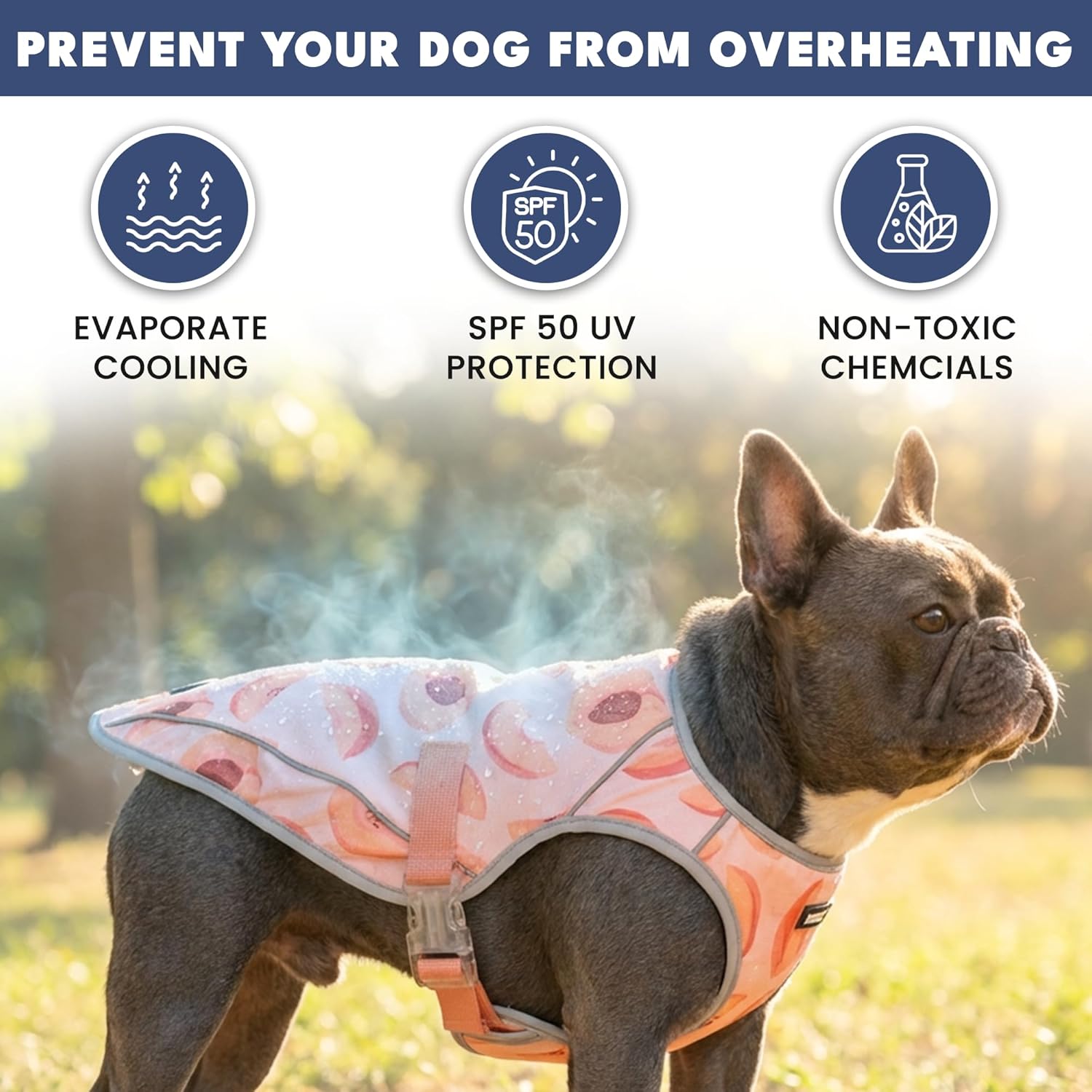 Spark Paws Dog Cooling Vest - SPF 50 UV Sun Protection - Summer Heat Relief Gear for Dogs, Lightweight, Evaporative Cooling - Dog Anxiety Relief Vest During Hot Days - Peaches - Size 4XL