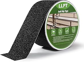 LLPT Anti Slip Tape | Heavy Duty Grip Tape | for Stairs Waterproof Outdoor Indoor | Non Slip Traction Strips | for Stair Steps Boats Ramp Staircase Tread (ASB350) | Black | 76mm x 5m