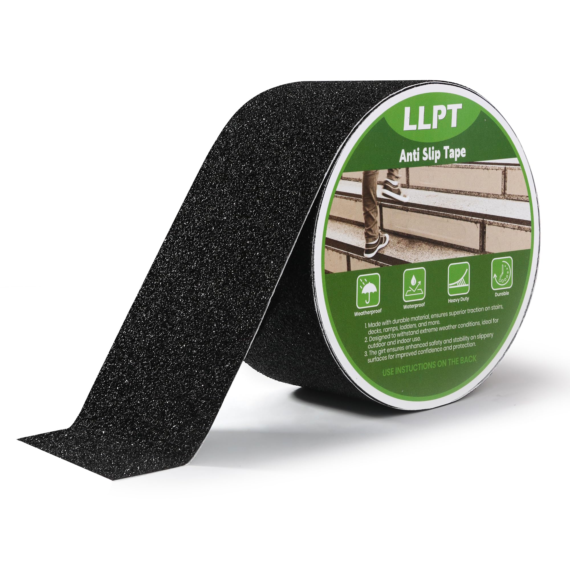 Quest Antislipstrip, zelfklevend, pvc, 5 m x 35 mm, antislip voor trappen, ladders, badkamers en gladde oppervlakken, grijs