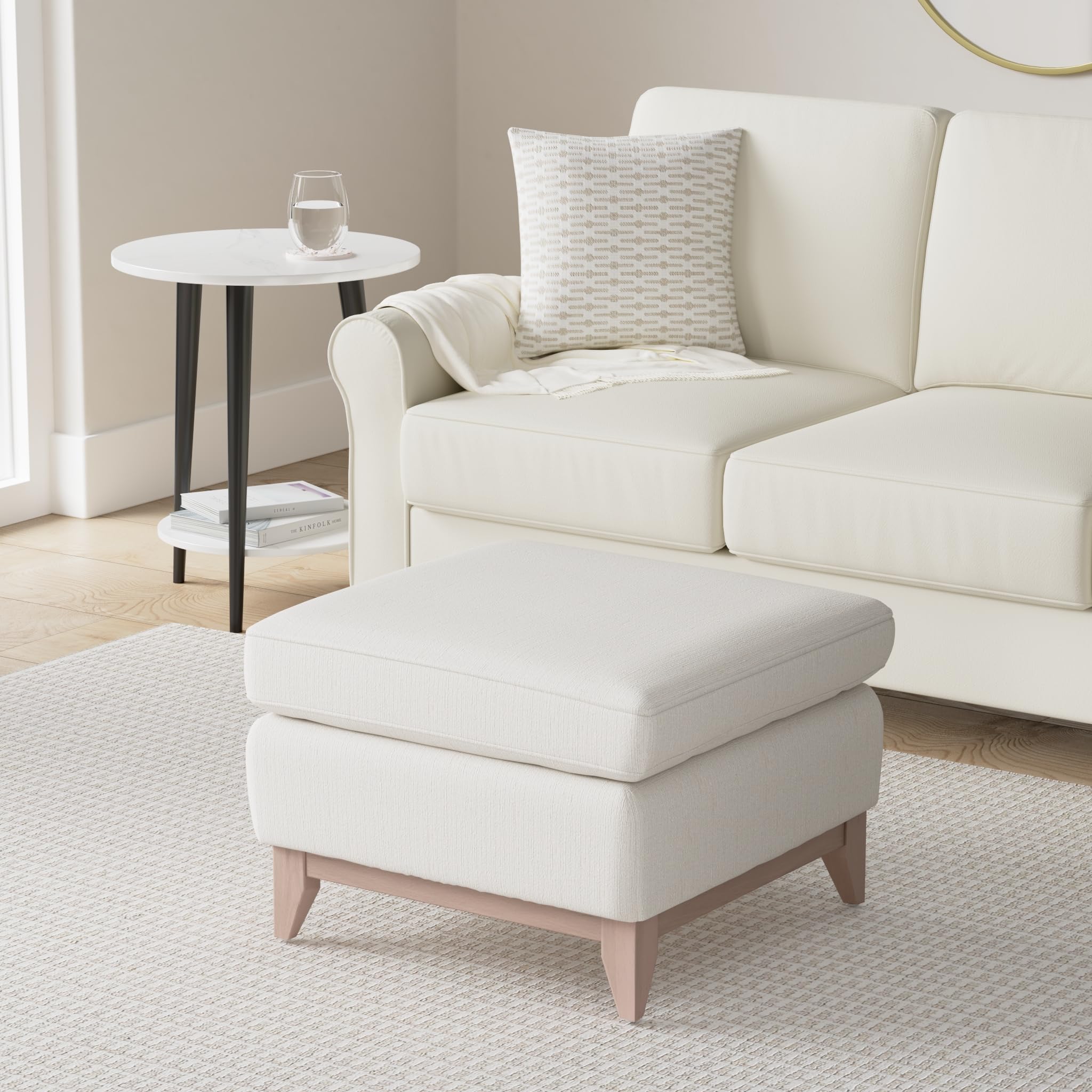 Amazon.co.jp: フィンチ オットマン ファブリック アイボリー : ホーム