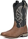 Rollda Kids Cowboy Boots for Boys Girls Western Square Toe Cowgirl Boots with Walking Heel (Toddler/Little Kid/Big Kid)