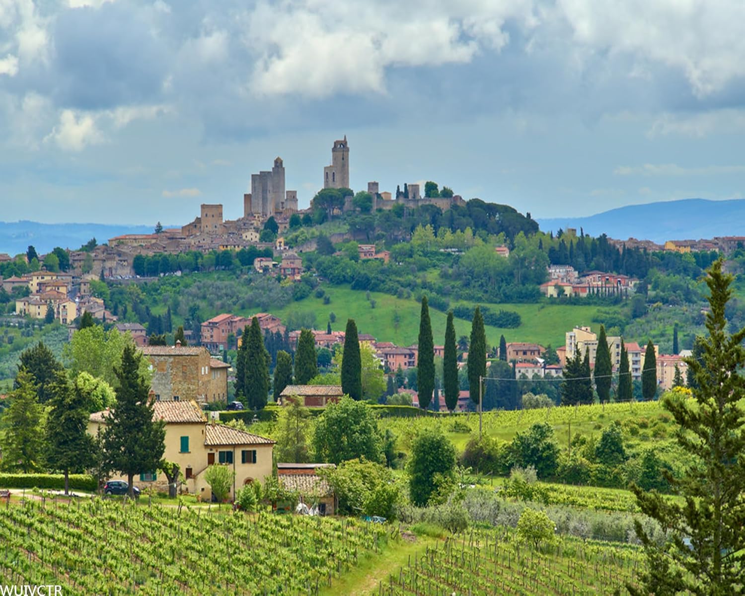 San Gimignano Tuscany Italian Countryside DIY Digital Oil Painting Set Acrylic Oil Painting Arts Craft Paint by Number Kits for Adult Beginner Wall Decor 16x20inch