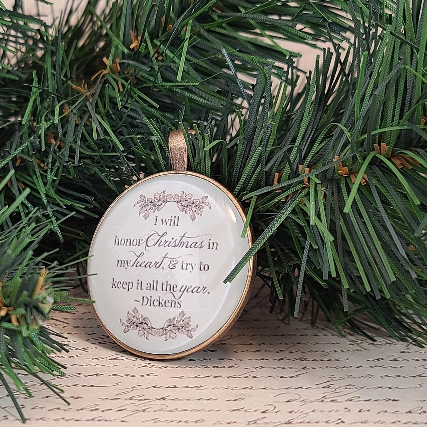Dickens Christmas Carol Christmas Ornament, I Will Honor Christmas
