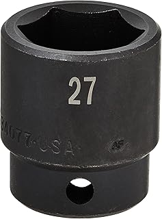 SK Hand Tool 34077 1/2-Inch Drive Standard Impact Socket, 27mm