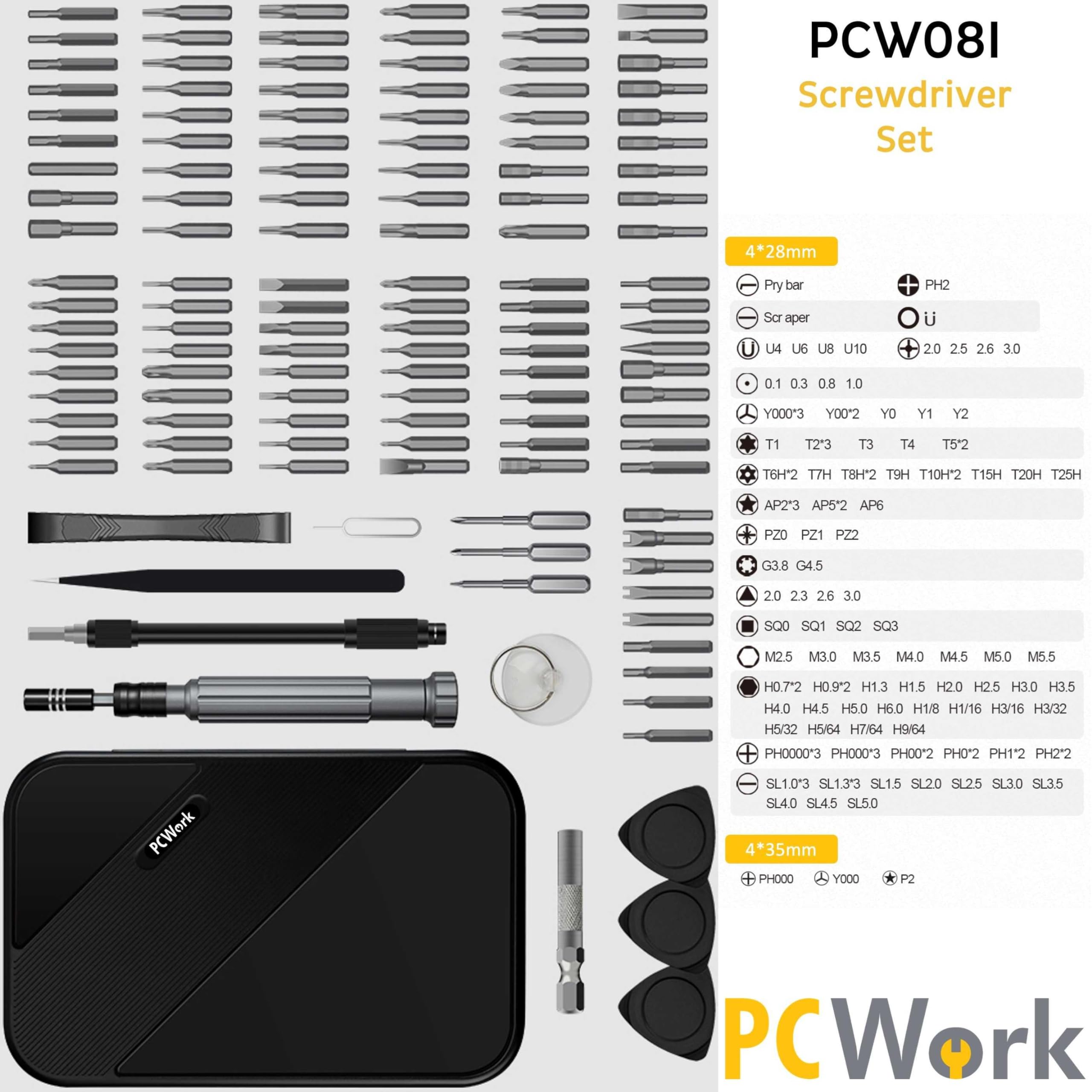 PCW08I - Set di cacciaviti di precisione, 130 pezzi