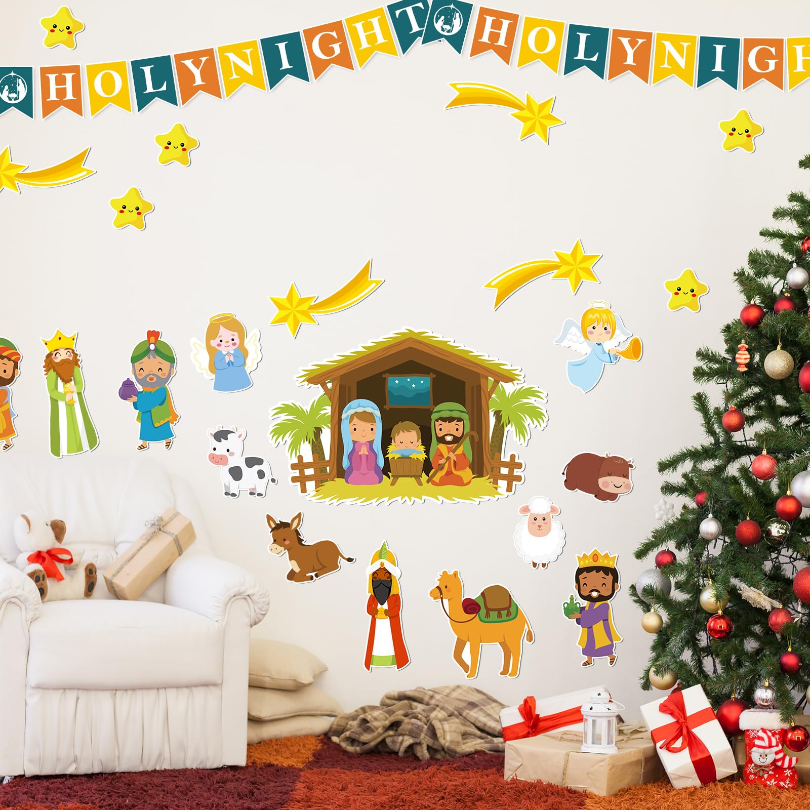 Whaline 81Pcs Christmas Bulletin Board Decoration Kit
