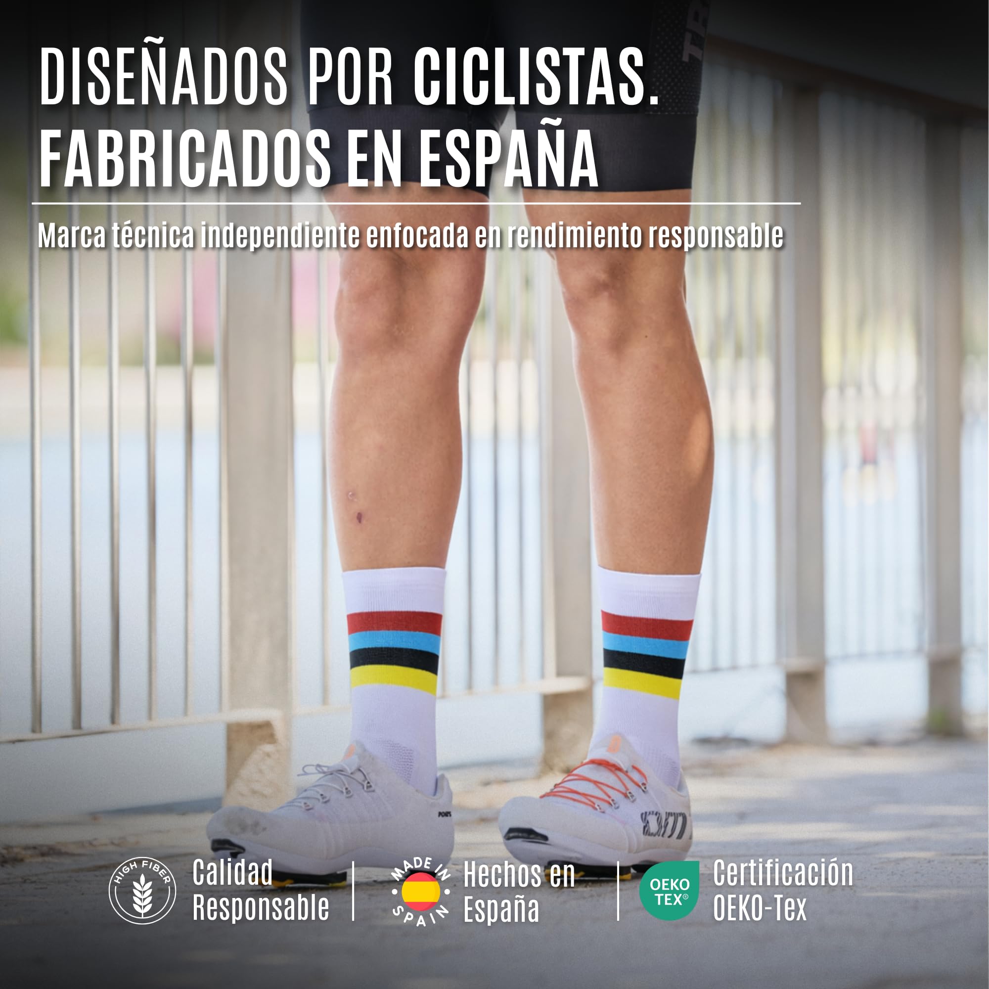 HOOF - Calcetines de Deporte para Ciclismo Ultraligeros - Transpirables y Cómodos - Material Técnico Vaporfeel - Calcetines Antiampollas Unisex