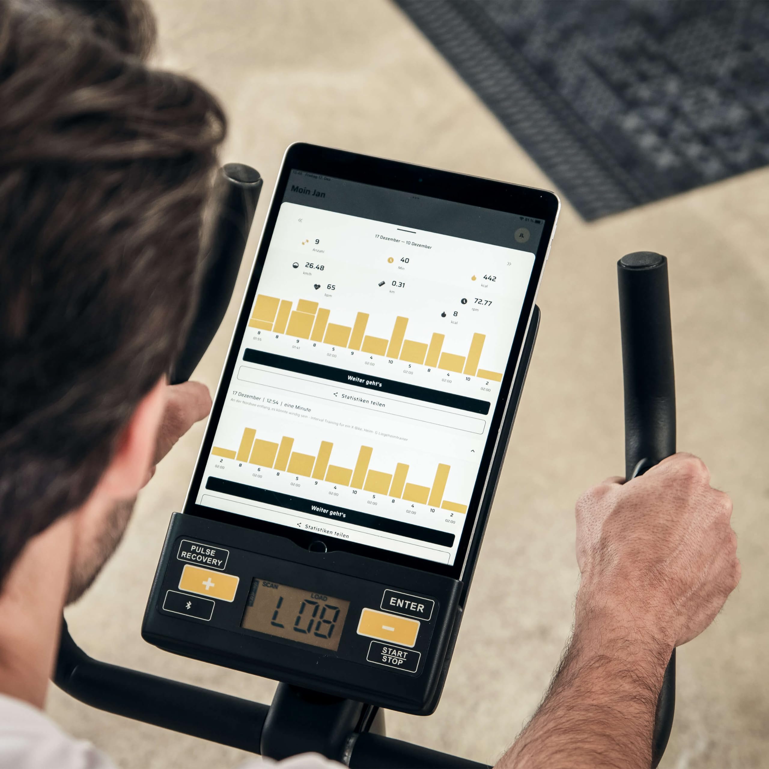 SportPlus Cyclette COMPATTA, 24 livelli di resistenza, cardiofrequenzimetro integrato e compatibilità con le app, Home Fitness