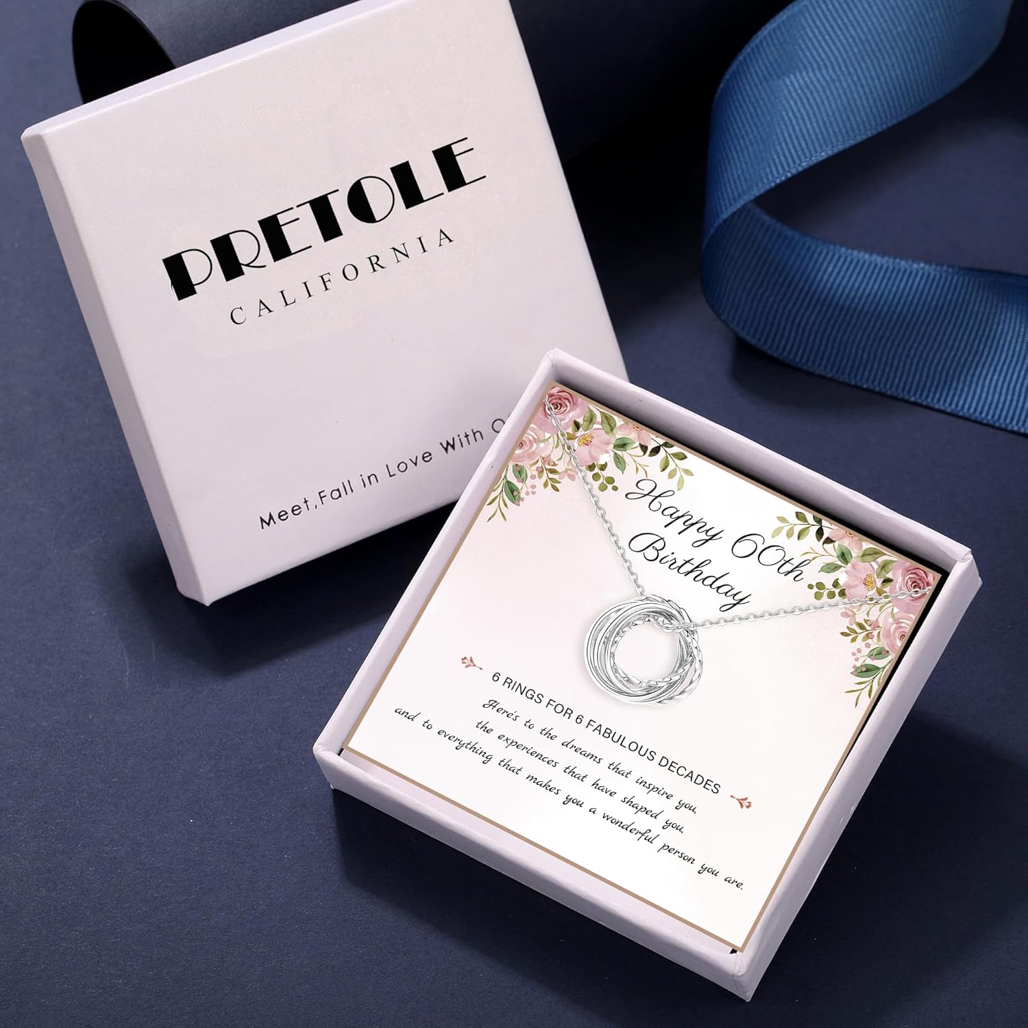 Birthday Gifts for Women 925 Sterling Silver Birthday Necklace 2 3 4 5 6 7 Decade Interlocking Circles Necklace Happy 20th 30th 40th 50th 60th 70th Birthday Necklaces for Daughter Mom Birthday Jewelry - Image 2