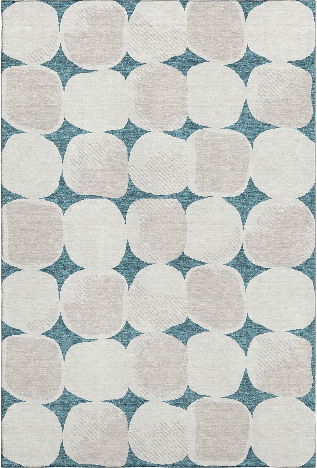 Addison Rugs Mayfield AMF870 Teal 5' x 7'6" Indoor Premium Machine Washable Rug, Silky Soft, Easy Clean, Non Shedding, Bedroom, Living Room, Dining Room, Kitchen, Patio Rug Teal 5' x 7'6" (Rectangular)