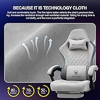 Vista 7 de GTPLAYER Silla Gaming, Silla de Oficina para Computadora con Cojín de Resorte de Bolsillo, Reposabrazos de Conexión y Reposapiés, Silla Ergonómica